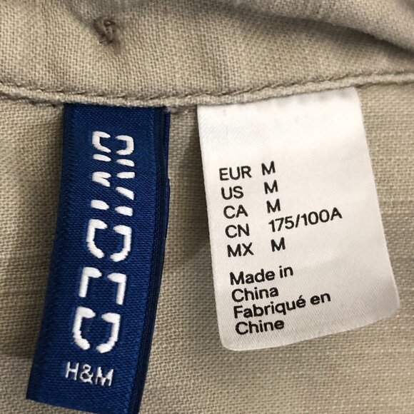 Mens Tan Denim Longsleeve Shirt with Ribbed Elbow. Size Medium. H&M - Picture 5 of 5